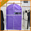 Sac à vêtements pliable violet non tissé en PP avec fenêtre transparente